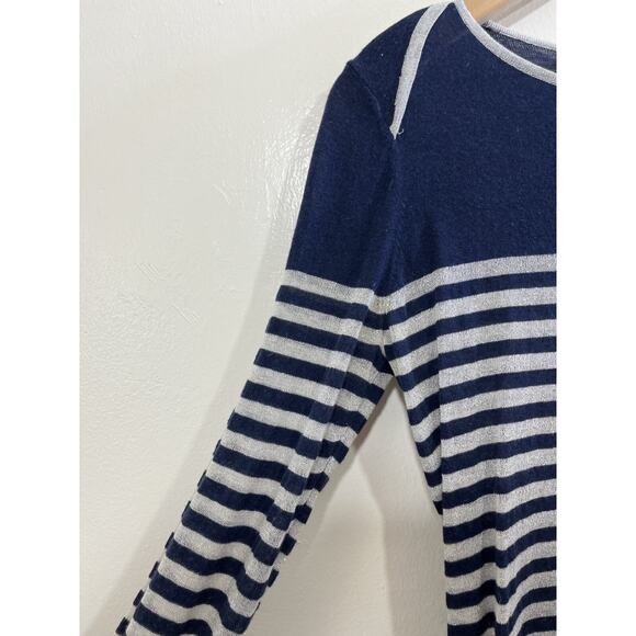 Tory Burch Striped Sweater M Nautical Preppy Beach Minimalist Designer Old Money - Picture 3 of 13